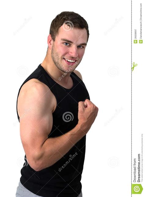 Young Attractive Man Flexing His Biceps Stock Image