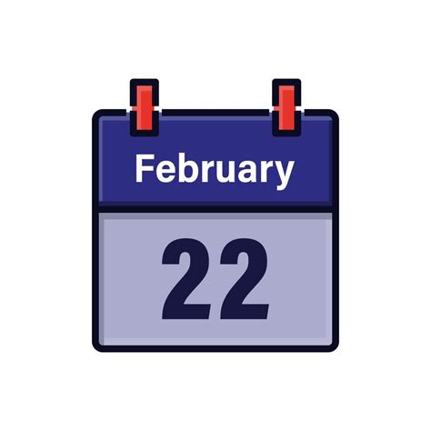 February 22 Calendar Icon Day Month Meeting Appointment Time Event