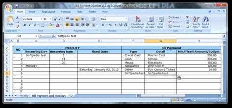 Bill Tracker Template Excel 7 Monthly Bill Spreadsheet Excel