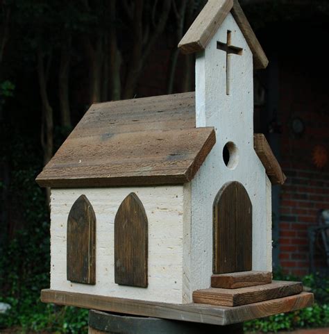 Birds are beneficial for your garden. Rustic Old Country Church Birdhouse Vintage Style