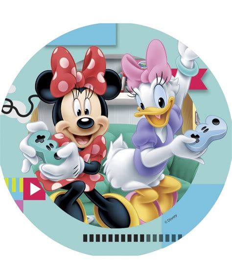 Disque Azyme Minnie Et Daisye Jouent à La Console Disney Pour Minni