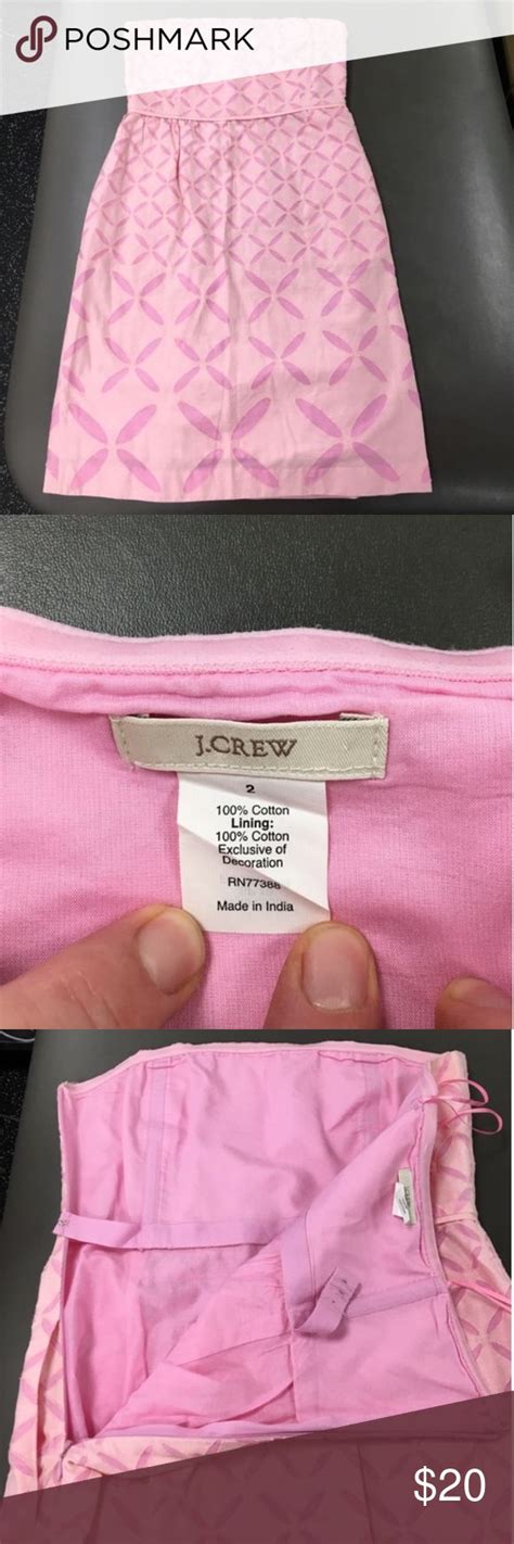 JCrew Strapless Cotton Light Pink Dress In 2022 Light Pink Dress