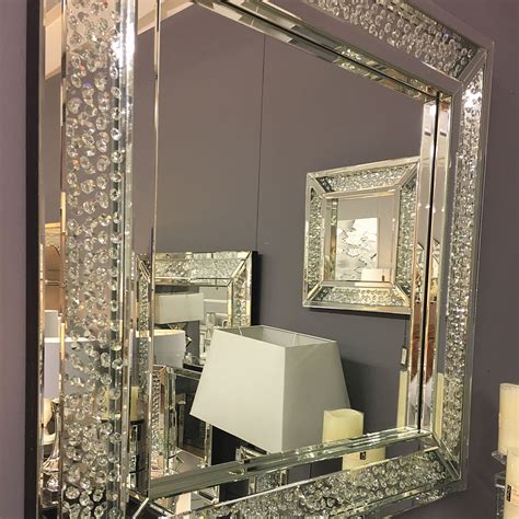 floating crystal square wall mirror picture perfect home