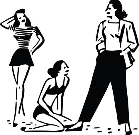 Retro Women Free Clip Art Different Outfits