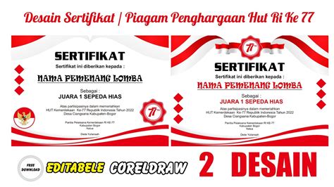 Cara Membuat Desain Sertifikat Piagam Hut Ri Ke 77 Dengan Coreldraw