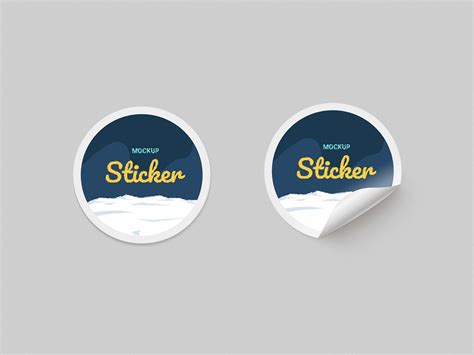 paper stickers mockup psd