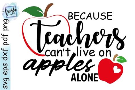 Because Teachers Cant Live Apples Alone Teacher Life Svg 533460