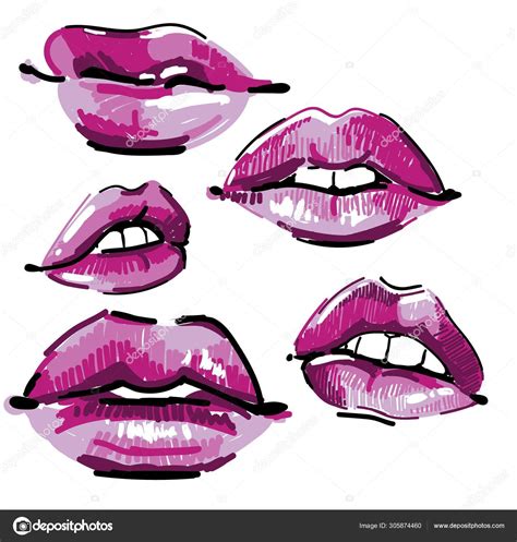 how to draw a female lips