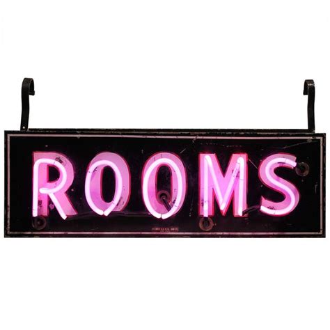1950s Original Double Sided Neon Rooms Sign At 1stdibs