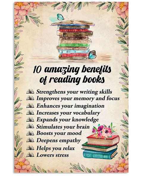 All Over Print 10 Amazing Benefits Of Reading Books Poster