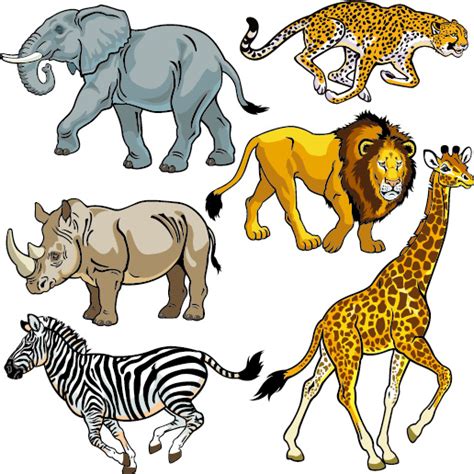 Vector Set Of Wild Animals Design Graphic Vectors Graphic Art Designs