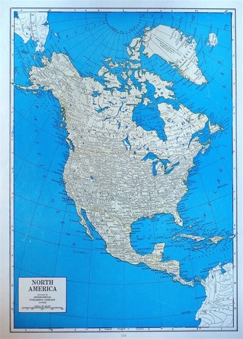 1949 North America Atlas Map By Oddlyends On Etsy