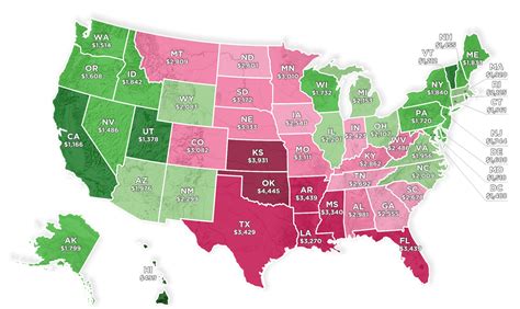 Mapped Average Homeowners Insurance Rates For Each State