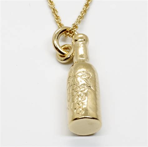 14kt Gold Vermeil Wine Bottle Necklace For Wine Lover T Chris Chaney