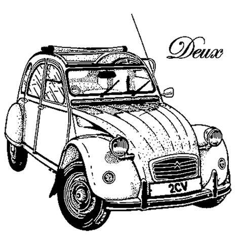 Voir plus d'idées sur le thème voiture coloriage, coloriage, dessin. Coloriage Deux Chevaux Voiture