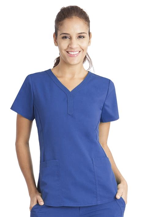 Houston Galaxy Blue Scrubs Y Neck Scrub Tops Mj Medical Scrubs