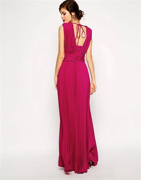 Image 2 Of Asos Red Carpet Pleated Deep Plunge Maxi Dress Maxi Dress
