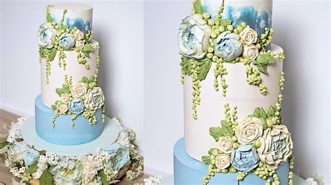 Raspaw 3 Tier Buttercream Wedding Cake With Fresh Flowers