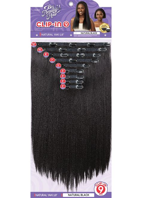 Outre Big Beautiful Hair Clip In 9 Pcs Natural Yaki 18 Elevate Styles