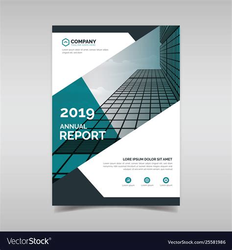Annual Report Book Cover Template Royalty Free Vector Image
