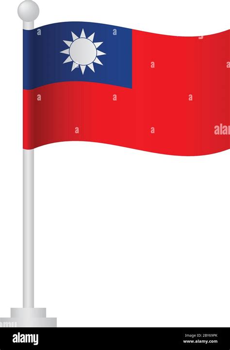 Bandera De Taiwán Bandera Nacional De Taiwán En El Vector De Polo Imagen Vector De Stock Alamy