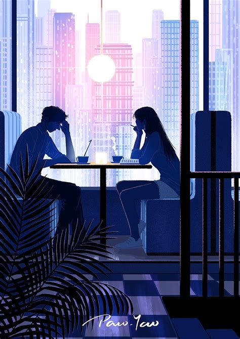Pacoyao Illustration Restaurant Couple Sad Anime Couples Pascal