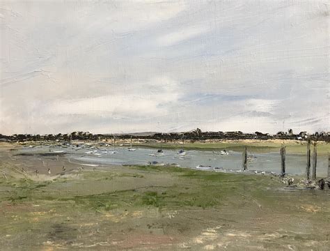 Low Tide At Itchenor Oil On Linen Canvas Wendy Richards Art