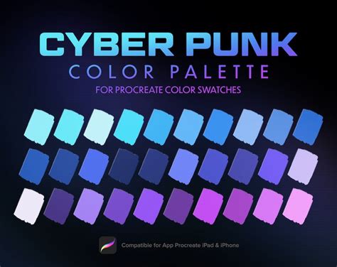 Paleta De Colores De Neón Cyberpunk Color Claro Futurista Paleta