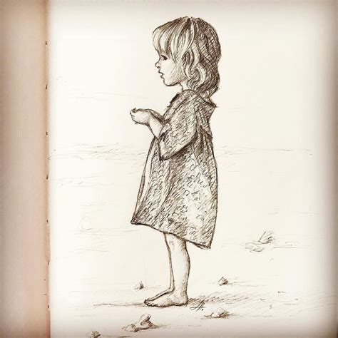 Still a little sleep deprived and feeling lethargic, but i have the energy and time to update, finally.!! Little girl drawing. Quick sketch. #kiddrawing # ...