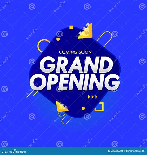 Grand Opening Soon Promo Banner Template Design Stock Vector