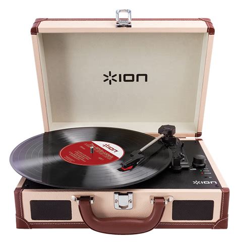 Best Buy Ion Audio Vinyl Motion Deluxe Portable Turntable Cream It45dxc