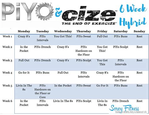 Piyo Cize Hybrid Workout 6 Weeks To Dance And Strengthen