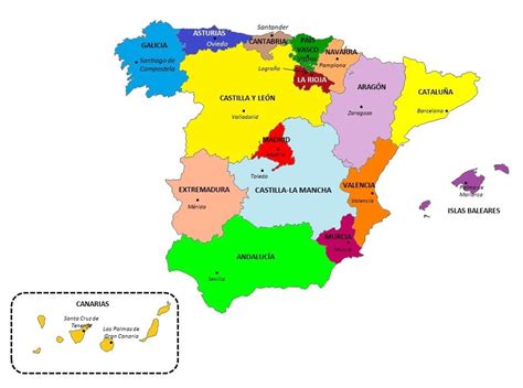 • la población de cada comunidad autónoma se ha obtenido dividiendo el pib de la región entre el pib per cápita de la misma, según. Comunidades autónomas de España y sus capitales | Saber es ...