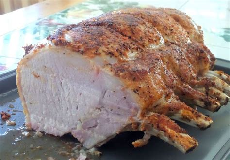 Remove from oven and check the internal temperature with a meat thermometer. Holiday Bone-In Pork Roast (With images) | Standing pork roast recipe, Bone in pork roast, Pork ...