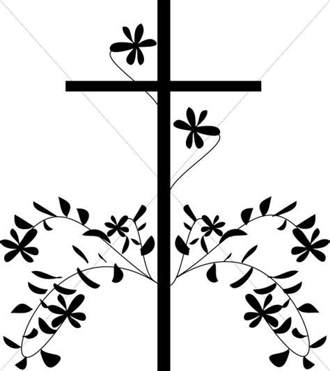 Cross with flowers clipart black and white. Cross Clipart, Cross Graphics, Cross Images - ShareFaith ...