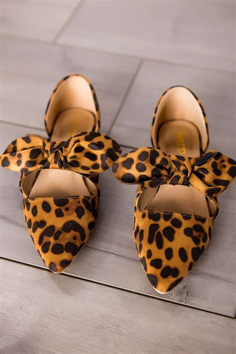 Leopard Bow Flats Warehouse Shoes Bow Flats Leopard Print Flats E