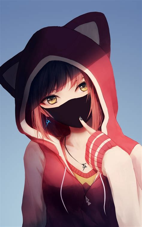 Anime Girl Hoodie Mask