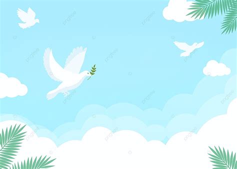 Peace Dove Cloud Simple Cartoon Background Peace Dove Simple Cartoon