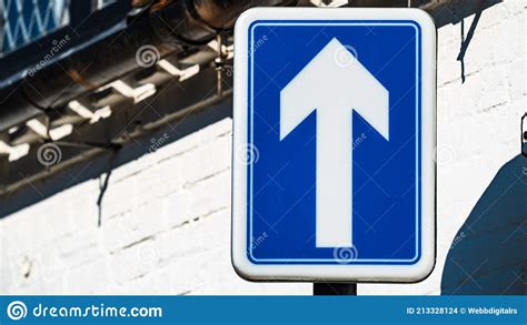 One Way Street Sign In The Uk Stock Photo Image Of Blue Parking