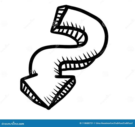 Wiggly Arrow Doodle Stock Illustration Illustration Of Point 118688731