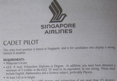 Learn how to become a pilot at singapore airlines. Fly Gosh: Singapore Airlines Cadet Pilot - Hiring now