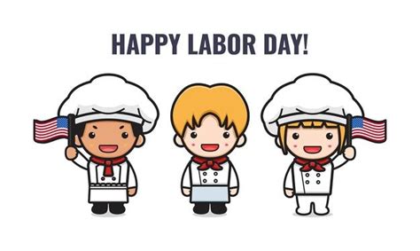 Premium Vector Cute Doctor And Nurse Celebrate Labor Day Cartoon