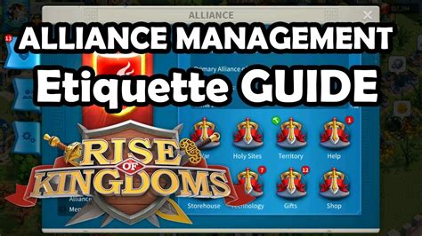 Alliance Management Guide Rise Of Kingdoms Youtube