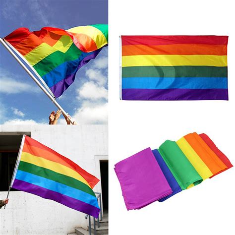 rainbow flag 3x5 ft polyester flag gay pride lesbian peace lgbt flag w grommets ebay