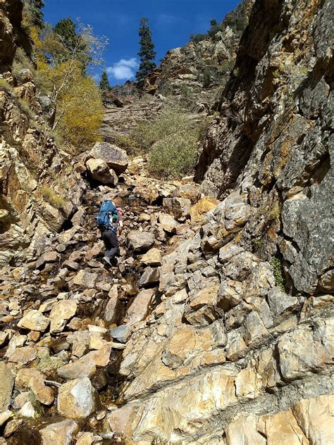 Rocky Hiking On The Way To The Falls Moss Ledge Waterfall Big