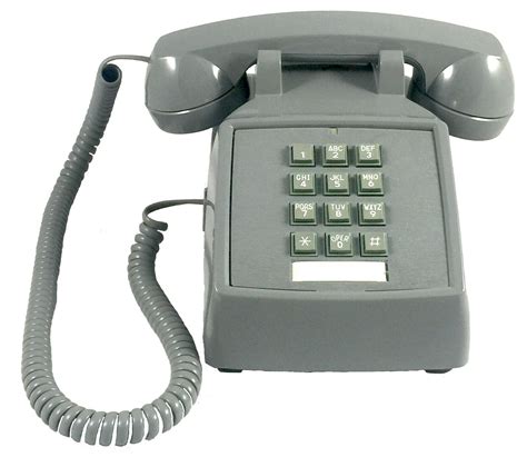 Retro Push Button Corded Desk Phone Basic Telephone Slate Grey Vintage