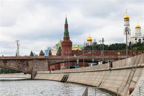 Moskva River And View Of Kremlin In Moscow Stock Photo Image Of
