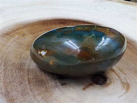 Ocean Jasper Palm Stone 152 Grams 6 Cm