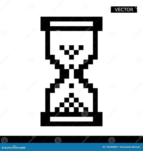 Hourglass Pixel 3d Cursor Icon Sand Glass Cartoon Vector