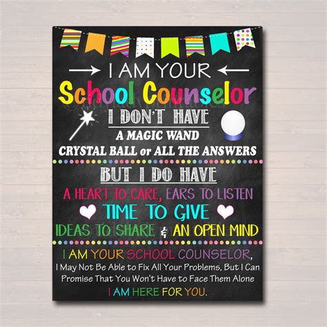 I Am Your School Counselor Sign Tidylady Printables